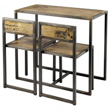 Барный комплект стол + 2 стулья в стиле LOFT (Bar Table-18)