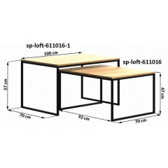 Журнальный столик в стиле LOFT (Table - 608) Изюм