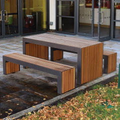 Садовый стол с 2 скамейками в стиле LOFT (Garden Table - 16) Киев
