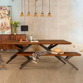Стіл з лавкою в стилі LOFT (Table-277)