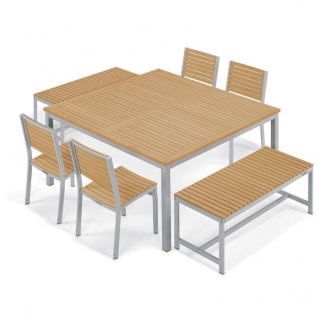 Набор стол + 2 скамейки и 4 кресла в стиле LOFT (Garden Table - 05)