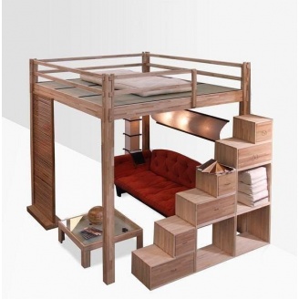 Двоярусне ліжко в стилі LOFT (Bed-034)