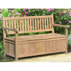 Лавочка - сундук со спинкой 1500 х 550 мм со встроенным ящиком для хранения Garden park bench 19 Чернигов