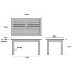 Комплект меблів 1500 х 900 мм Garden park bench 26 Енергодар