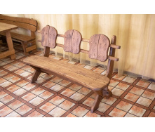 Лавка зі спинкою з термодерева 1670х340 мм Thermo-treated Oak bench 02