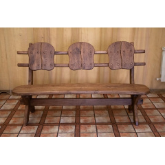 Лавочка со спинкой из термодерева 1670х340 мм Thermo-treated Oak bench 02 Михайловка