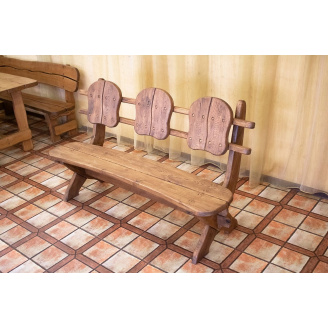 Лавка зі спинкою з термодерева 1670х340 мм Thermo-treated Oak bench 02