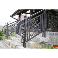 Кованое ограждение лестницы экстерьерное А4105 Тернополь