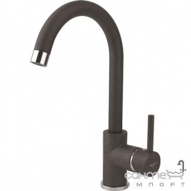 Гранитный смеситель для кухни высокий &quot;дуга&quot; AquaSanita 5523-301 латунь