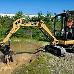 Строительство пруда мини-экскаватором Caterpillar 305E
