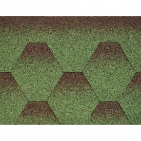 Битумная черепица Aquaizol Мозаика 1000х320 мм зеленая микс