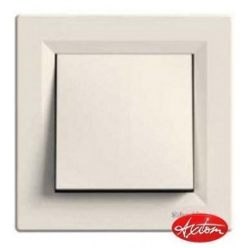 Вимикач 1-клавішний кремовий Asfora, EPH0100123