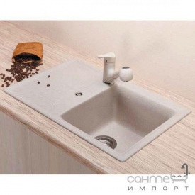 Гранитная кухонная мойка Schock Cristalite Genius D100 S оборотная 58 sabbia