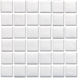 Мозаика стеклянная VIVACER NA101 на бумаге 327х327х4 мм белая