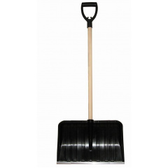 Лопата для прибирання снігу Snow pusher з дерев'яним держаком 50x141 см чорна Краматорськ