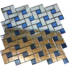Дзеркальна мозаїка на сітці VIVACER ZD-16, 43x22; 20x20 мм Київ