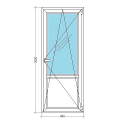 Балконні двері VIKNAR'OFF Fenster 400 з 1-камерним склопакетом 0,8х2м Черкаси