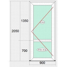 Двері вхідні металопластикові з ПВХ-профілю VEKA 100 ЕКО білі