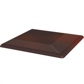 Ступень рельефная угловая Paradyz Cloud Brown гладкая 30x30 см