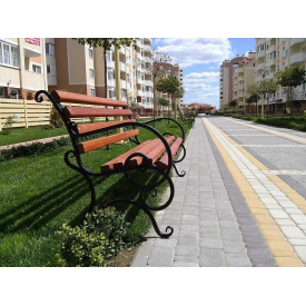 Лавка з поручнем 9.1/130 Ручна робота XXI Століття з верхніми підлокітниками 1,3 м