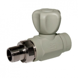 Кран радіаторний PP-R Santan прямий кульовий з нак.гайкою 20х1/2"