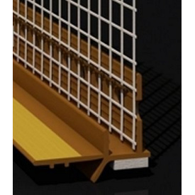 Профіль примикання з манжетою і сіткою 6 мм золотий дуб