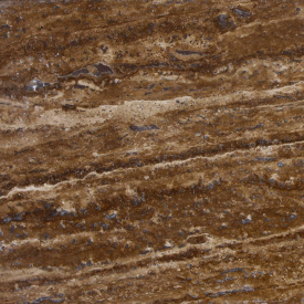 Камень травертин NOCE VC сляб заполненный полированный коричневый