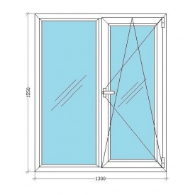 Металопластикове вікно Viknar'OFF Fenster 400 (поворот-відкид) з 1-камерним склопакетом 1,3x1,55 м