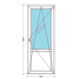 Балконні двері VIKNAR'OFF Fenster 400 з 1-камерним склопакетом 0,8х2м
