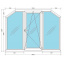 Металопластикове вікно Viknar'OFF Classic Line 400 зі зрізаними кутами 1-кам. склопакет 1,5x2 м Суми