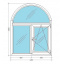 Металопластикове вікно Viknar'OFF Classic Line 400 арочне з 1-кам. склопакетом 1,2x1,5 м Черкаси