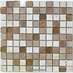 Декоративна мозаїка Котто Кераміка CM 3044 C3 BEIGE BROWN GOLD BROWN 300x300x8 мм Івано-Франківськ