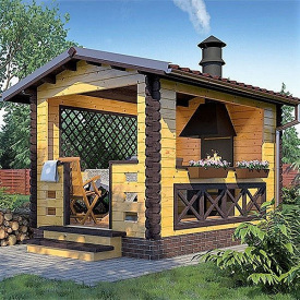 Беседка деревянная из мини бруса 3,0x3,0 м2