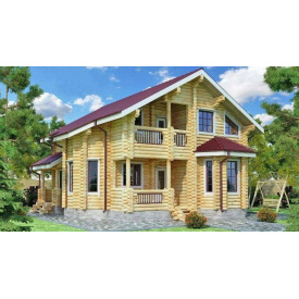 Дом деревяный из оцилиндрованного бревна 11х9 м