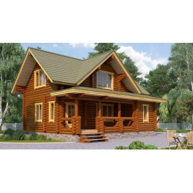 Дом деревянный из оцилиндрованного бревна 8х9 м