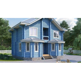 Дом деревянный из оцилиндрованного бревна 9х7 м