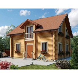 Дом деревянный из оцилиндрованного бревна 7х8 м