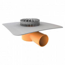 Терасна воронка горизонтальна з привареним фартухом з ПВХ-мембрани
