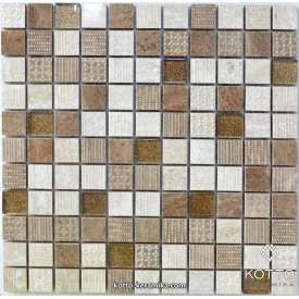 Декоративная мозаика Котто Керамика CM 3044 C3 BEIGE BROWN BROWN GOLD 300x300x8 мм