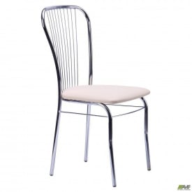 Металевий стілець AMF Цезар Хром 940х450х500 мм кожзам бежевий Неаполь N-17