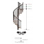 Винтовая лестница MINKA SPIRAL Effect 140 см серебро Ровно