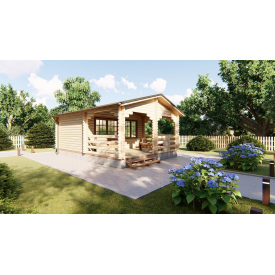 Будівництво дерев'яного будинку дворівневого з мансардою з профільованого бруса 5,4х3,0 м