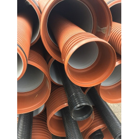 Гофрована труба каналізаційна 200 мм 6 м