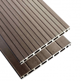 Терасна дошка HOLZDORF 18х18х2400 Горіх Класік дерево-полімерна композитна дошка декінг для вулиці, балкона, басейну коричнева