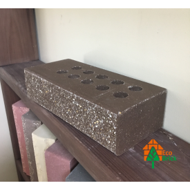 Кирпич облицовочный пустотелый ECOBRICK с фаской мраморный коричневый
