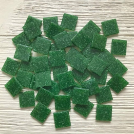 Стеклянная мозаика Eco-Mosaic 20х20 мм 33х33 см темно-зеленая