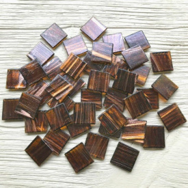 Стеклянная мозаика Eco-Mosaic 20х20 мм 33х33 см коричневая (20Z36)