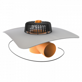 Покрівельна воронка TOPWET TWE 110 PVC V з привареним фартухом 100 мм