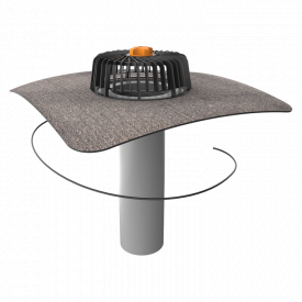 Покрівельна воронка TOPWET TWJЕ 160 BIT XL з привареним фартухом і листвоуловителем 70 мм