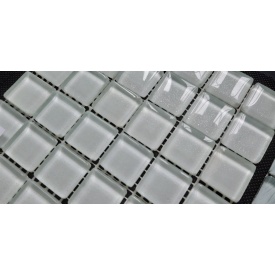 Стеклянная мозаика Керамик Полесье Silver White 300х300х6 мм
